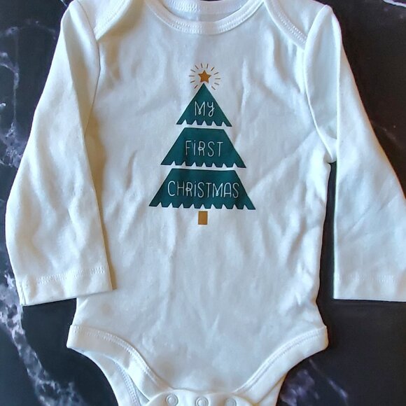Baby Jumping Beans Holiday Long-Sleeve Body Suit "My First Christmas"  3 mos - Picture 3 of 3